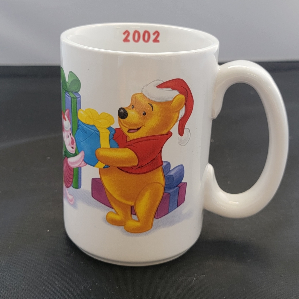 Disney Christmas Mug Winnie The Pooh Piglet Eeyore Tigger Coffee Cup 2002